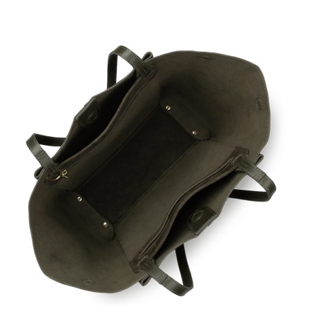 Lancaster Suede Tote Bag 530-58 Khaki