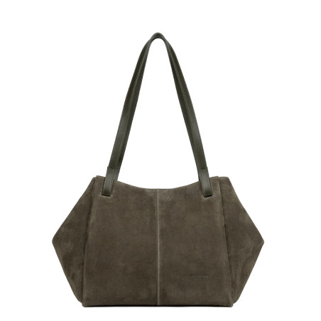 Lancaster Suede Tote Bag 530-58 Khaki