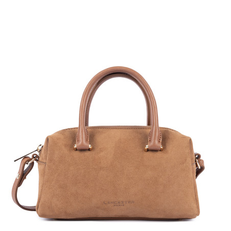 Lancaster Suède Cube Sac A Main En Cuir Velours 530-52 Camel face