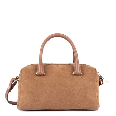 Lancaster Suède Cube Sac A Main En Cuir Velours 530-52 Camel dos