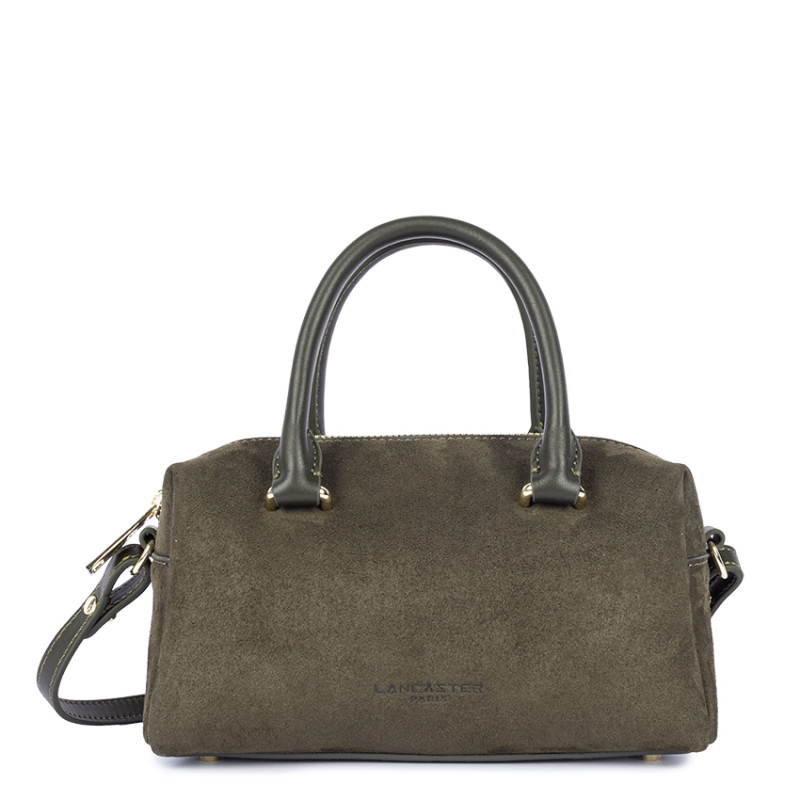 Lancaster Suède Cube Sac A Main En Cuir Velours 530-52 Kaki
