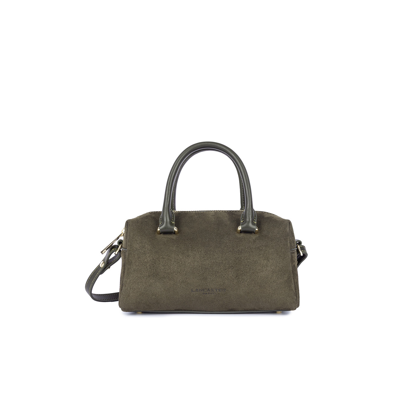 Lancaster Sweden Cube Handbag in Velvet Leather 530-52 Khaki