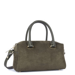 Lancaster Sweden Cube Handbag in Velvet Leather 530-52 Khaki
