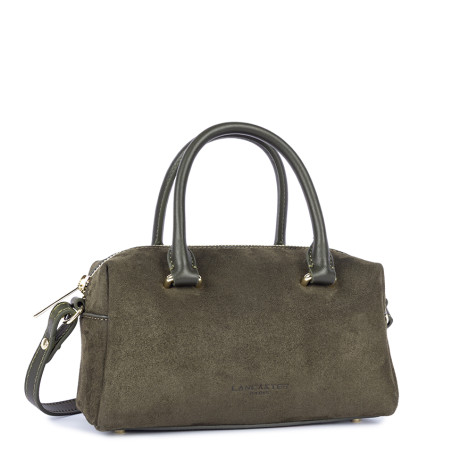 Lancaster Sweden Cube Handbag in Velvet Leather 530-52 Khaki