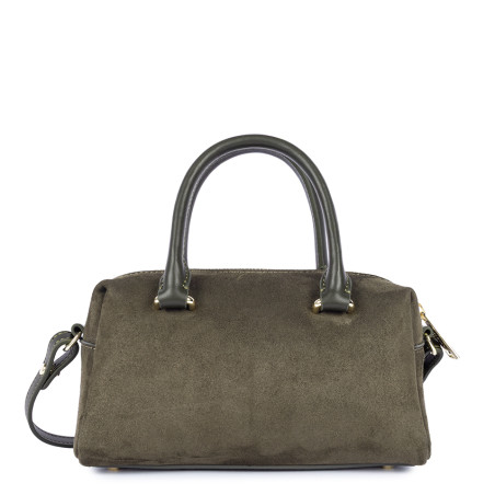 Lancaster Sweden Cube Handbag in Velvet Leather 530-52 Khaki