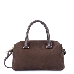 Lancaster Sweden Cube Handbag in Velvet Leather 530-52 Brown