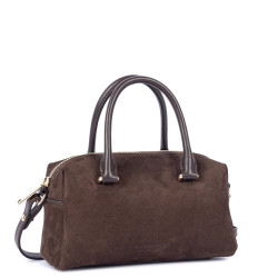 Lancaster Suède Cube Sac A Main En Cuir Velours 530-52 Marron cote