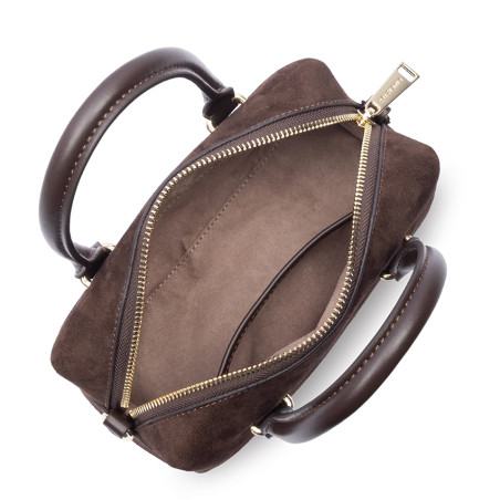 Lancaster Sweden Cube Handbag in Velvet Leather 530-52 Brown