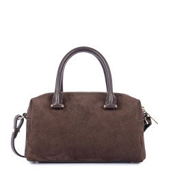 Lancaster Sweden Cube Handbag in Velvet Leather 530-52 Brown