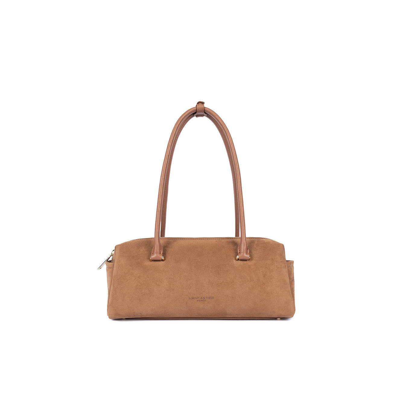 Lancaster Sweden Cube Rectangular Bag in Velvet Leather 530-53 Camel