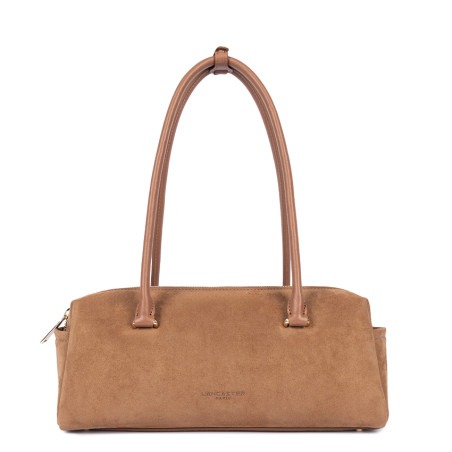 Lancaster Sweden Cube Rectangular Bag in Velvet Leather 530-53 Camel
