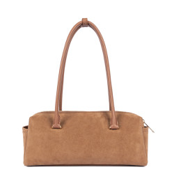 Lancaster Sweden Cube Rectangular Bag in Velvet Leather 530-53 Camel