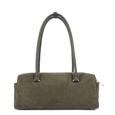 Lancaster Suède Cube Sac Rectangle En Cuir Velours 530-53 Kaki dos