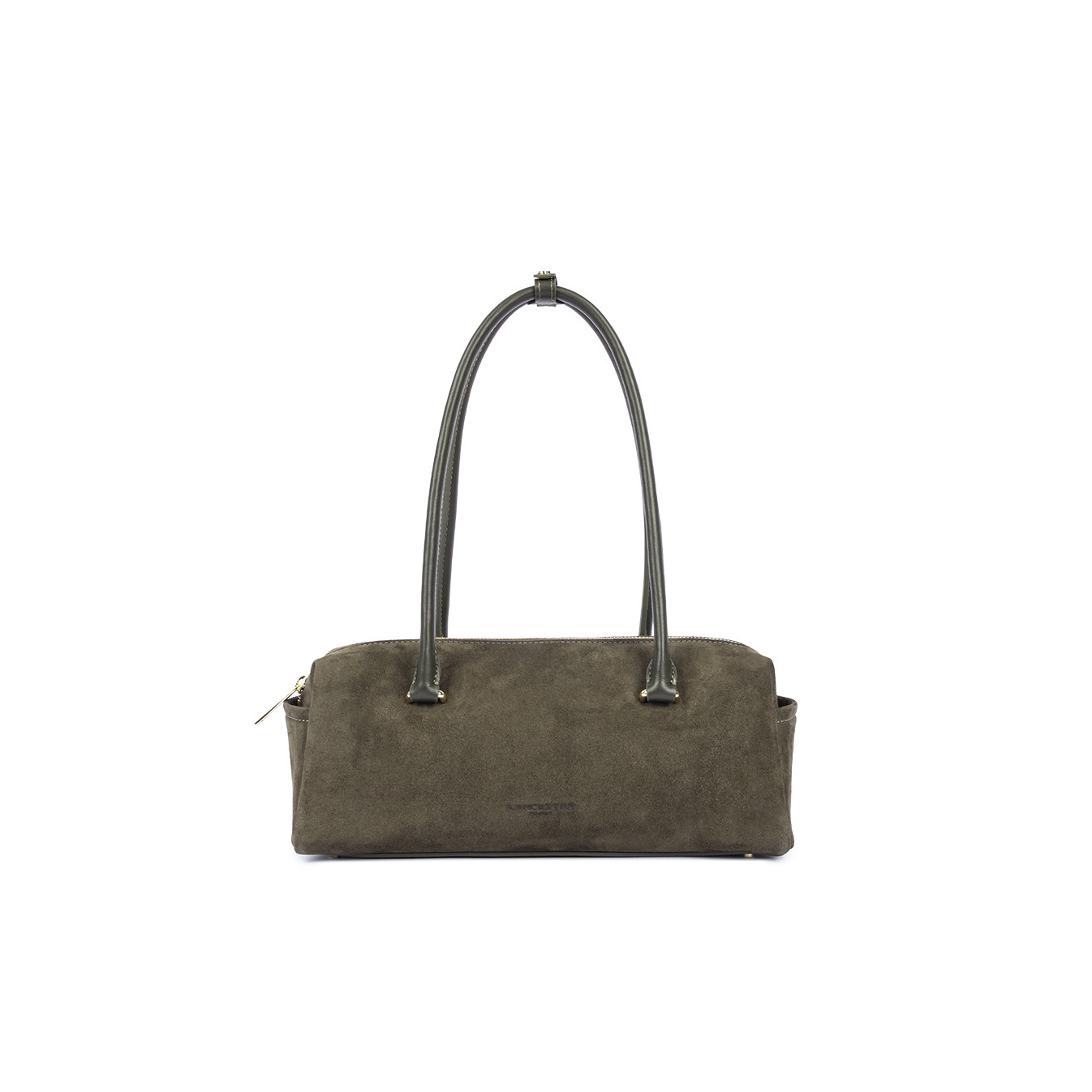 Lancaster Suède Cube Sac Rectangle En Cuir Velours 530-53 Kaki