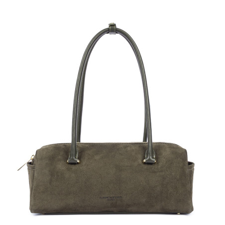 Lancaster Suède Cube Sac Rectangle En Cuir Velours 530-53 Kaki