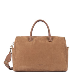 Lancaster Sweden Cube Large Tote Bag in Velvet Leather 530-60 Camel