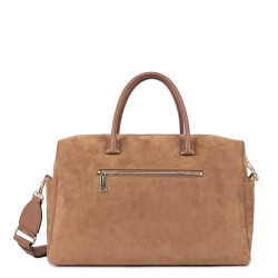 Lancaster Sweden Cube Large Tote Bag in Velvet Leather 530-60 Camel