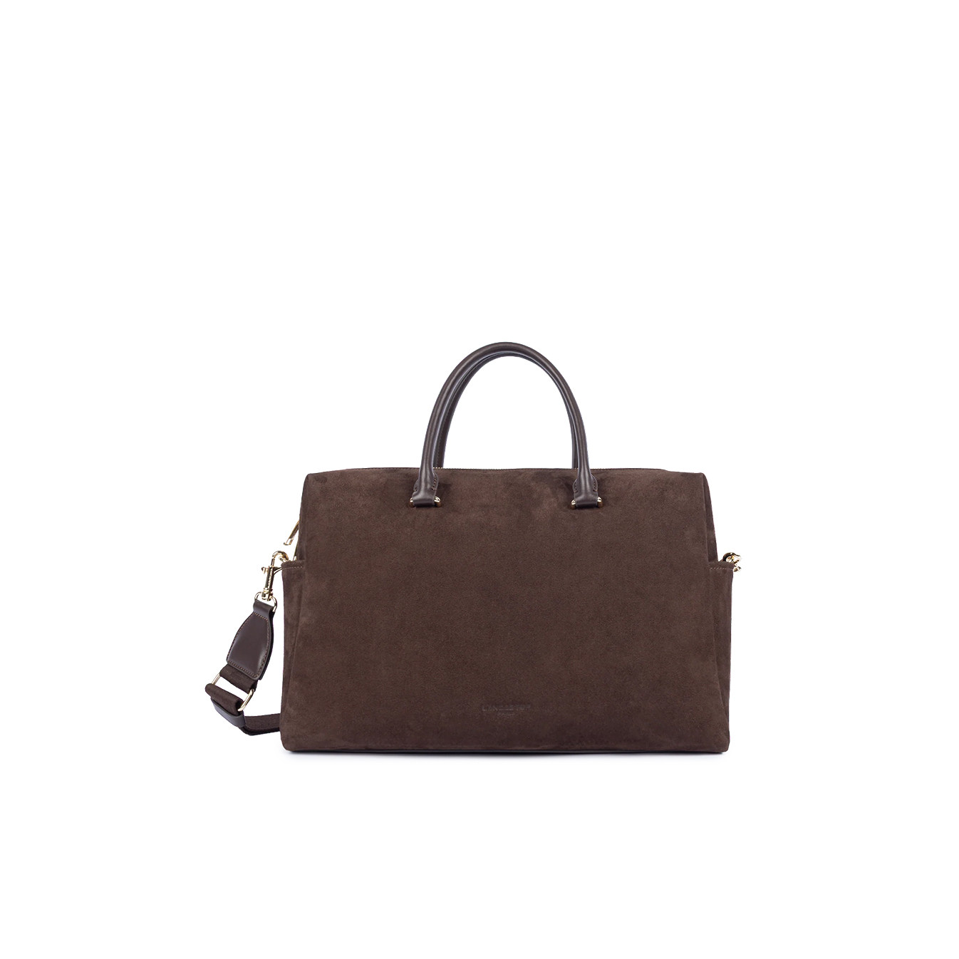 Lancaster Sweden Cube Large Tote Bag in Velvet Leather 530-60 Brown