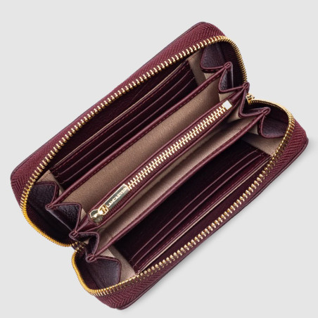 Lancaster Dune Portefeuille Et Compagnon 129-17 Bordeaux Foncé ouvert