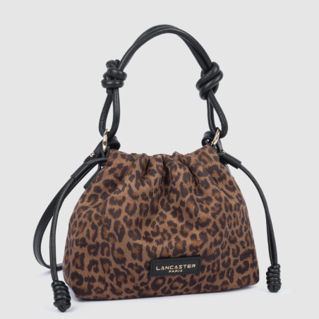 Lancaster Jungle Drawstring Bag 518-094 Brown Leopard