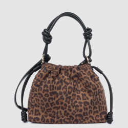 Lancaster Jungle Drawstring Bag 518-094 Brown Leopard