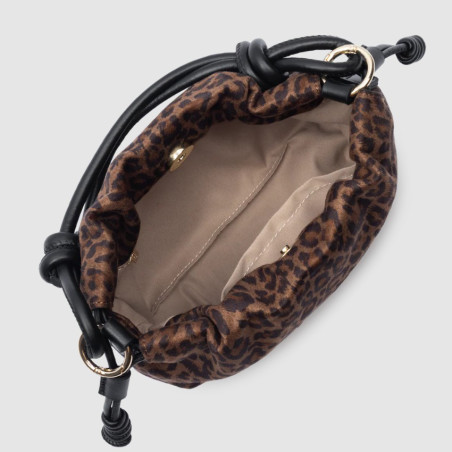 Lancaster Jungle Sac Besace 518-094 Marron Léopard ouvert