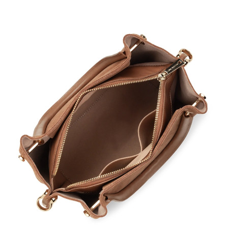 Lancaster Suede Louisa Handbag 470-103 Mocha