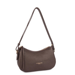 Lancaster Dune Petit sac Besace En Cuir Grainé 529-94 Marron Foncé cote
