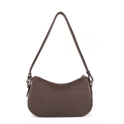 Lancaster Dune Small Satchel Bag in Grained Calfskin 529-94 Dark Brown
