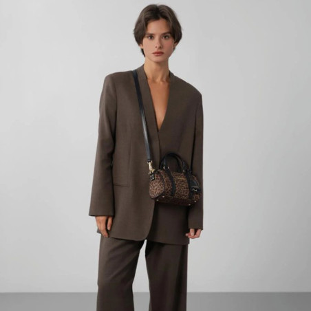 Lancaster Jungle Pouch Bag 518-093 Brown Leopard