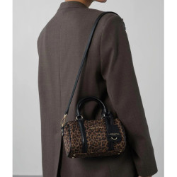 Lancaster Jungle Sac Polochon 518-093 Marron Léopard porté épaule