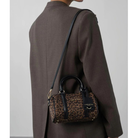 Lancaster Jungle Sac Polochon 518-093 Marron Léopard porté épaule