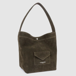 Lancaster Suedine KBA Mini Bucket Bag 518-060 Dark Khaki