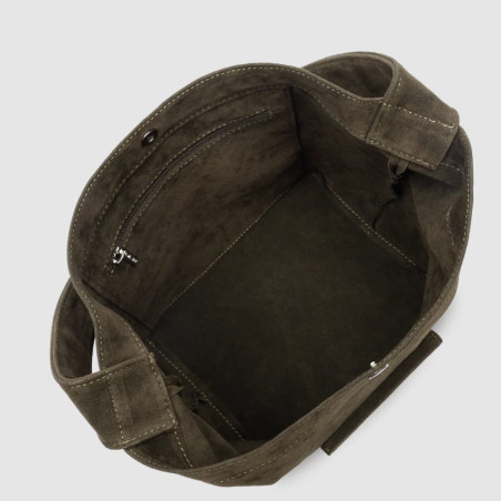 Lancaster Suedine KBA Mini Bucket Bag 518-060 Dark Khaki
