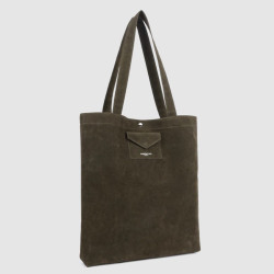 Lancaster Suede KBA Tote Bag 518-061 Dark Khaki