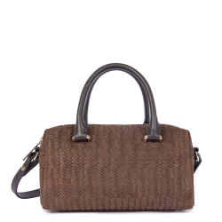Lancaster Woven Cube Handbag in Woven Leather 530-67 Brown
