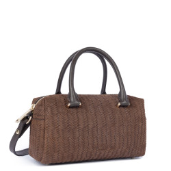 Lancaster Woven Cube Handbag in Woven Leather 530-67 Brown