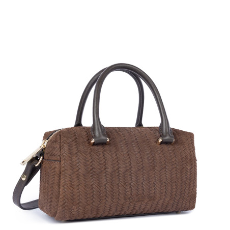 Lancaster Tressé Cube Sac A Main En Cuir Tressé 530-67 Marron cote