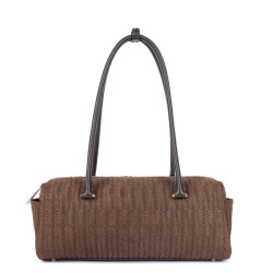 Lancaster Woven Cube Rectangular Bag in Woven Leather 530-68 Brown