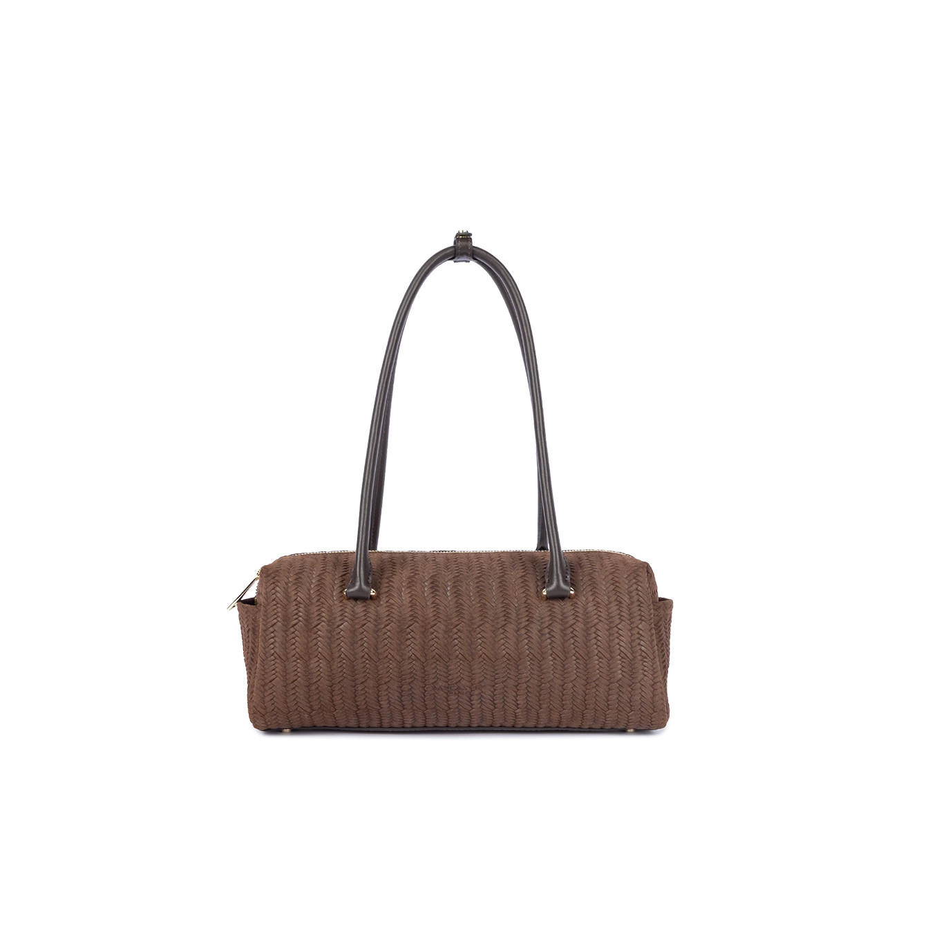 Lancaster Woven Cube Rectangular Bag in Woven Leather 530-68 Brown