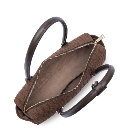 Lancaster Woven Cube Rectangular Bag in Woven Leather 530-68 Brown