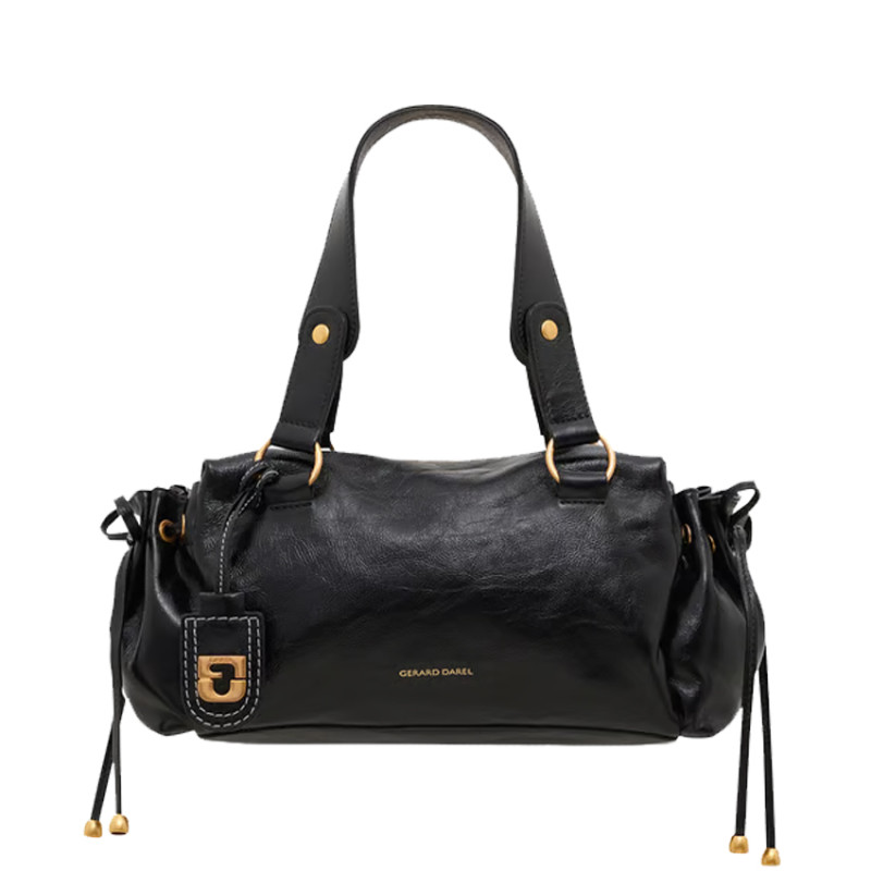 Gérard Darel Grace Handbag in Leather with Metallic Details Black