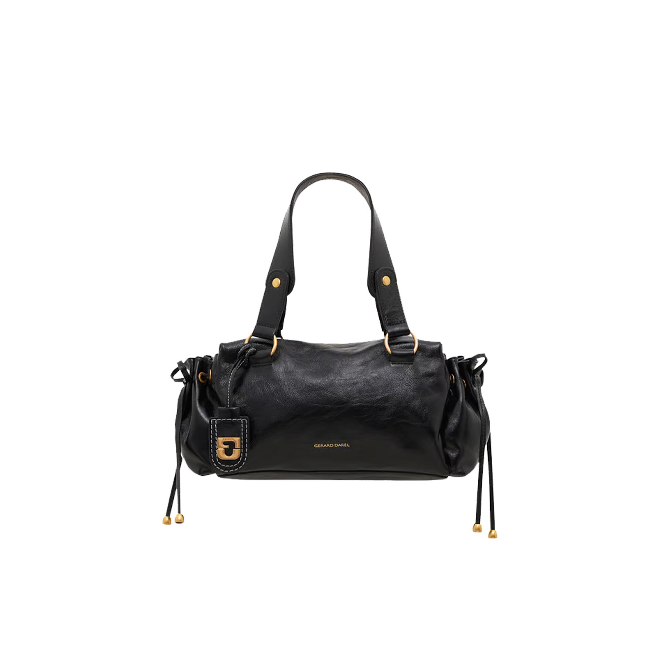 Gérard Darel Grace Handbag in Leather with Metallic Details Black