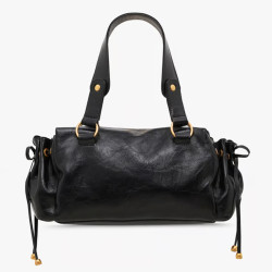 Gérard Darel Grace Sac Porté Main En Cuir Et Détails Métalliques Noir dos