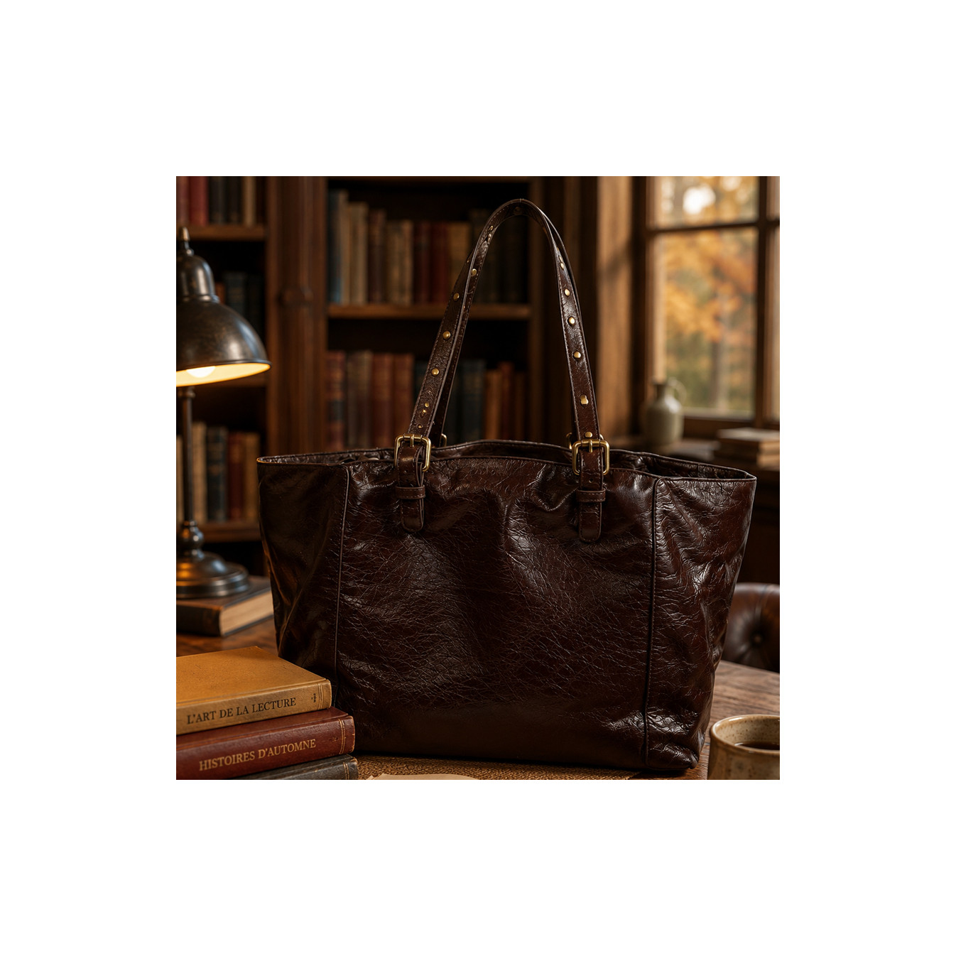 Gérard Darel Simple Bag Scrunchie Leather Tote Bag Brown