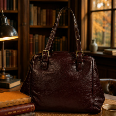 Gérard Darel Simple Bag Scrunchie Leather Tote Bag Brown