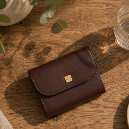 Gérard Darel M411 Line Small Smooth Leather Wallet Brown