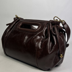 Gérard Darel Le Mini Dany Premium Sac Porté Travers En Cuir Marron côté