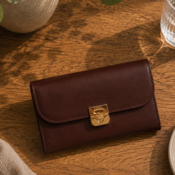 Gérard Darel PM Wallet Portefeuille En Cuir Marron