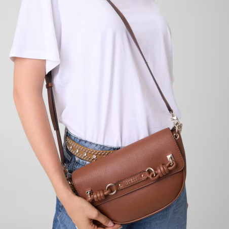 Guess Camélia Shoulder Bag Cognac Faux Leather